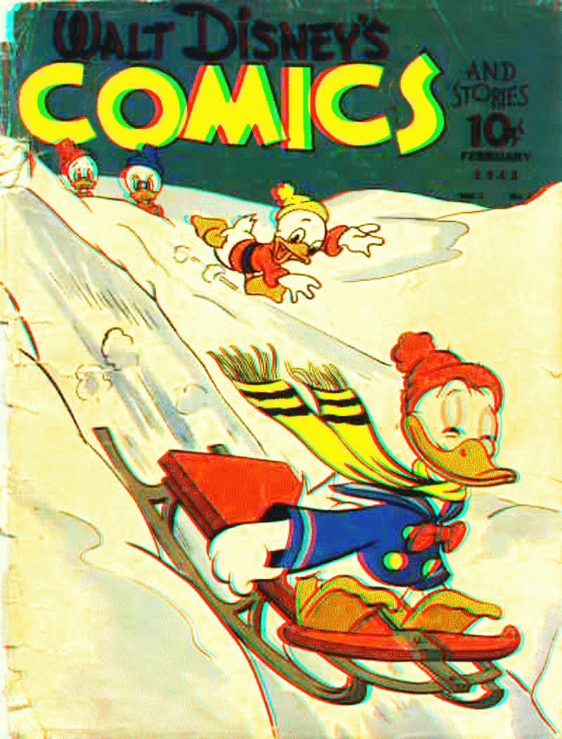 comics_disney_donald_mickey_pluto_walt_disneyworld_park_3d_vintage_children_kid